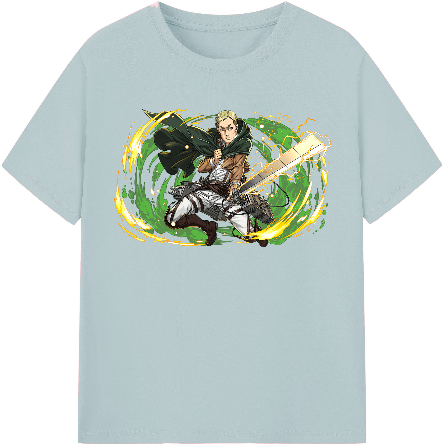 （画像用） 進撃の巨人 エルヴィン・スミス Attack on Titan Erwin Smith 綿100％半袖Tシャツ（フロントプリント）
